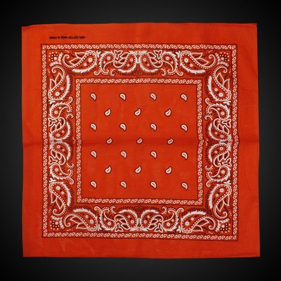 22" Blank Orange Cotton Bandana(Blank)